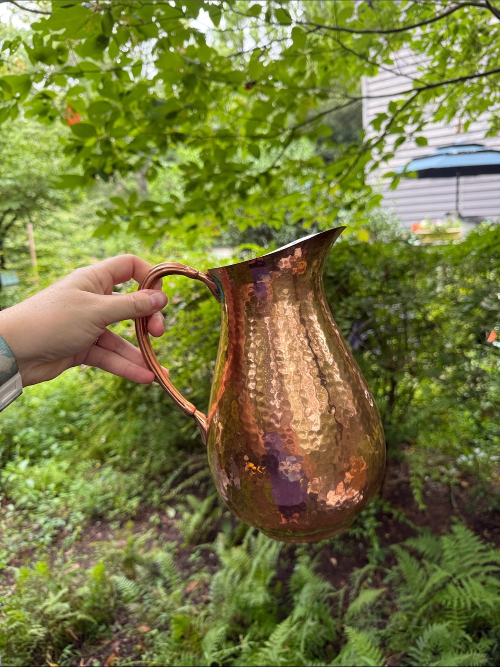 Gorham Hammered Copper Pitcher-Style Vase